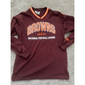 NFL Cleveland Browns Football Long Sleeve Sweatshirt Brown Vintage M Lee Sport